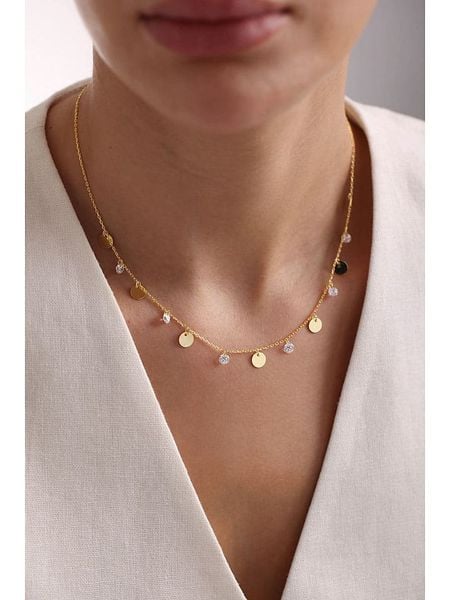 Lodie Silver Srebrny naszyjnik z elementami ozdobnymi - dł. 45 cm rozmiar: onesize. Szare naszyjniki Lodie Silver, z materiału, z cyrkonią, srebrne. Za 100.28 zł.