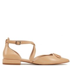 Baleriny Liu Jo. Brązowe baleriny Liu Jo, bez wzorów, bez obcasa, bez zapięcia. Za 519.99 zł.