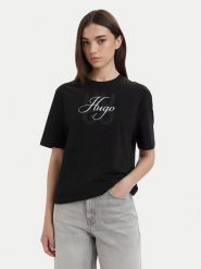 HUGO T-Shirt Dashire_5 50566678 Czarny Relaxed Fit. Czarne t-shirty Hugo, l, bez wzorów, z bawełny, bez kołnierzyka, bez ramiączek. Za 214.99 zł.