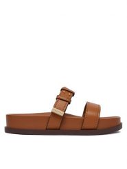 Armani Exchange Klapki XW002575 AF21266 U6123 Brązowy. Brązowe klapki Armani Exchange, bez wzorów, ze skóry, bez obcasa, bez zapięcia. Za 609.99 zł.