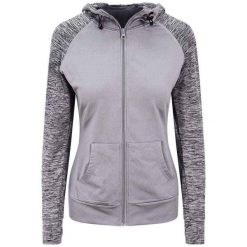 Damska Bluza Z Kapturem Z Kontrastowym Zamkiem Błyskawicznym. Szare bluzy JUST COOL, l, bez wzorów, bez ramiączek, z kapturem. Za 194.99 zł.