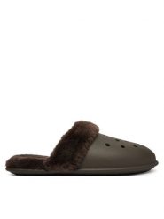 Crocs Kapcie Classic Fuzz Scuff 212143 Brązowy. Brązowe kapcie Crocs, bez wzorów, z tworzywa sztucznego. Za 199.99 zł.