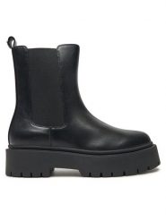 TWINSET Sztyblety 242TGT152 Czarny. Czarne botki Twinset, bez wzorów, ze skóry, bez obcasa, na płaskiej podeszwie, bez zapięcia. Za 659.99 zł.