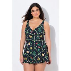 Damski Strój kąpielowy miękkie miseczki z fiszbinami ramiączka z regulacją. Czarne stroje jednoczęściowe Ulla Popken, bez wzorów, z elastanu, sportowe. W wyprzedaży za 279.99 zł.