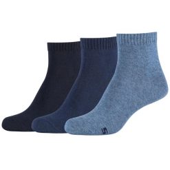 Skarpetki sportowe damskie 3PPK Wm Casual Quarter Socks. Niebieskie skarpetki Skechers, bez wzorów, z bawełny. Za 29.99 zł.