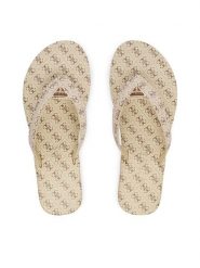 Guess Japonki FLJCNY FAL24 Kremowy. Brązowe japonki Guess, z aplikacjami, ze skóry. Za 245.99 zł.