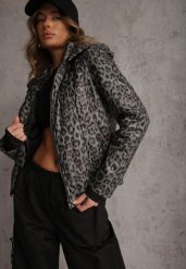 Zielona Panterkowa Kurtka z Odpinanym Kapturem Anastaera. Zielone kurtki Renee, na wiosnę, l, bez wzorów, z poliesteru. Za 149.99 zł.