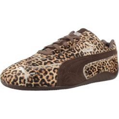 Buty PUMA YELLOW SPEEDCAT WILD WNS Nadruk zwierzęcy. Brązowe buty do biegania Puma, bez wzorów, z materiału, bez zapięcia, do biegania. Za 418.99 zł.