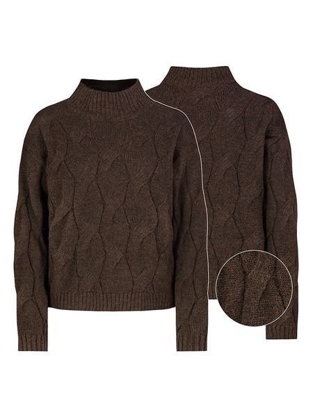 Eight2Nine Sweter w kolorze ciemnobrązowym rozmiar: XS. Brązowe swetry Eight2Nine, xs, bez wzorów, ze splotem, bez ramiączek. Za 149.95 zł.
