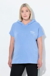 Damskie Bluza funkcyjna szybkoschnąca kaptur bez rękawów. Niebieskie bluzy z kapturem Ulla Popken, plus size, bez wzorów, z bawełny, z kapturem. Za 239.99 zł.