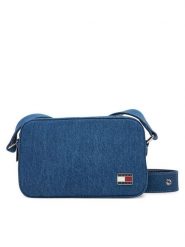 Tommy Jeans Torebka Tjw Cool Denim Camera Bag AW0AW17874 Niebieski. Niebieskie listonoszki Tommy Jeans, bez wzorów, z denimu, bez dodatków. Za 399.99 zł.