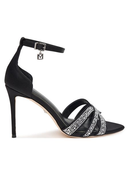 Marciano Guess Sandały G6BZ31 W5323 Czarny. Czarne sandały Marciano Guess, z aplikacjami, z materiału, bez obcasa, na szpilce, bez zapięcia. Za 989.99 zł.