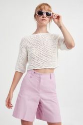 Sweter damski ażurowy Celebre MARELLA MONOCHROME. Swetry Marella, l, w ażurowe wzory, bez ramiączek. W wyprzedaży za 603.85 zł.