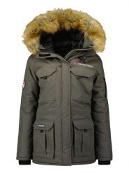Geographical Norway Parka "Baliverne" w kolorze ciemnoszarym rozmiar: XXL. Szare płaszcze Geographical Norway, xxl, z aplikacjami, bez kaptura. Za 211.31 zł.