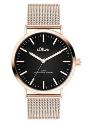 S.Oliver Zegarek kwarcowy w kolorze różowozłoto-czarnym rozmiar: onesize. Czarne, analogowe zegarki S.Oliver, ze stali. Za 217.99 zł.