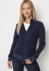Granatowy Polar Rozpinany z Bawełną Nerrive. Niebieskie bluzy z polaru Born2be, l, bez wzorów, z bawełny. Za 69.99 zł.