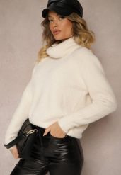 Beżowy Casualowy Golf z Kaszmirem Edionis. Brązowe swetry Renee, bez wzorów, z jeansu, biznesowe, bez ramiączek. W wyprzedaży za 119.99 zł.