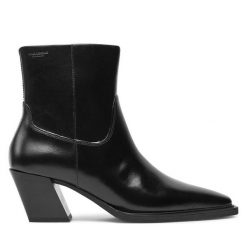 Kowbojki Vagabond Shoemakers. Czarne botki Vagabond Shoemakers, bez wzorów, bez obcasa, na słupku, bez zapięcia. Za 429.99 zł.