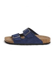 SABOKETS Skórzane klapki w kolorze niebieskim rozmiar: 40. Niebieskie klapki SABOKETS, bez wzorów, klasyczne, z otwartym noskiem, bez obcasa, bez zapięcia. Za 174.95 zł.