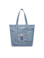 Polo Ralph Lauren Torebka Bear 428960637001 Niebieski. Niebieskie shopper bag Polo Ralph Lauren, bez wzorów, z materiału, bez dodatków. Za 779.99 zł.