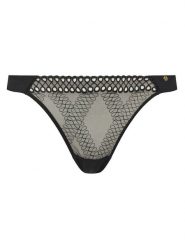 BOSS Stringi Eyelet 50540420 Czarny. Czarne stringi Boss, bez wzorów, z syntetyku. Za 109.99 zł.