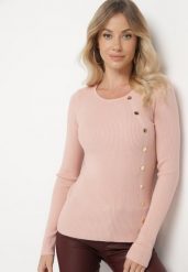Ciemnoróżowy Sweter Ozdobiony Metalowymi Napami Corettina. Czerwone swetry Born2be, m, z aplikacjami, z jeansu, wizytowe, bez ramiączek. W wyprzedaży za 84.99 zł.