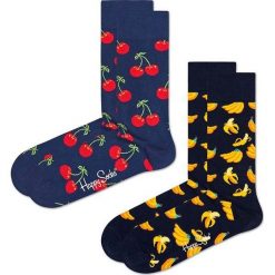 Happy Socks skarpetki 2-Pack damskie. Skarpetki Happy Socks, bez wzorów, z bawełny. W wyprzedaży za 57.99 zł.