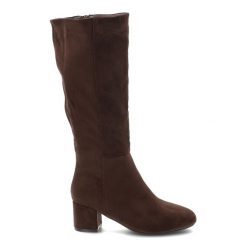 Kozaki damskie S.Barski o klasycznym fasonie z wysoką cholewką za kolano w czekoladowym odcieniu na stabilnym słupku, HY62-8131 Chocolate. Brązowe kozaki S.BARSKI, bez wzorów, eleganckie, przed kolano, bez obcasa, na obcasie, bez zapięcia. Za 189.00 zł.