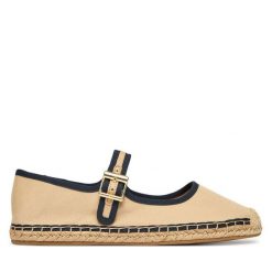 Espadryle Tommy Hilfiger. Brązowe espadryle Tommy Hilfiger, bez wzorów, bez obcasa. Za 329.99 zł.