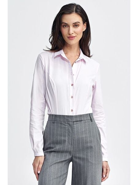 Nife Bluzka w kolorze jasnoróżowym rozmiar: 40. Różowe bluzki Nife, bez wzorów, bez kołnierzyka, bez ramiączek. Za 104.89 zł.