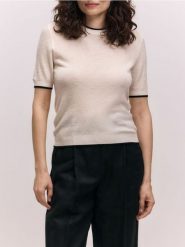 Sweter z lnu - złamana biel. Swetry Reserved, l, bez wzorów, z dzianiny, klasyczne, bez ramiączek. Za 179.99 zł.