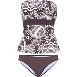 Tankini (2 części) bonprix brązowo-biały. Bikini marki bonprix. Za 99.99 zł.