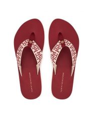 Tommy Hilfiger Japonki Corportate Sandal FW0FW09610 Czerwony. Czerwone japonki Tommy Hilfiger, bez wzorów, z materiału. Za 169.99 zł.