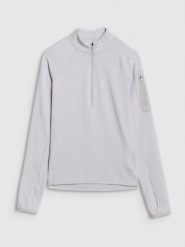 4F Bluza trekkingowa regular szybkoschnąca damska - szara XL. Szare bluzy 4f, l, bez wzorów, z elastanu, bez kaptura, trekkingowe. W wyprzedaży za 139.99 zł.