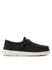 Hey Dude Półbuty Wendy Slub Canvas 40063-001 Czarny. Czarne półbuty wsuwane Hey dude, bez wzorów, z materiału, bez obcasa, na płaskiej podeszwie. Za 229.99 zł.