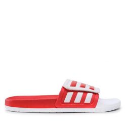 Klapki adidas. Białe klapki adidas, bez wzorów, sportowe, bez obcasa, bez zapięcia. Za 149.99 zł.