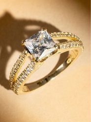 L instant d Or Złoty pierścionek "La Merveilleuse" z cyrkoniami rozmiar: 52. Żółte pierścionki L instant d Or, z cyrkonią, złote. Za 1,753.99 zł.