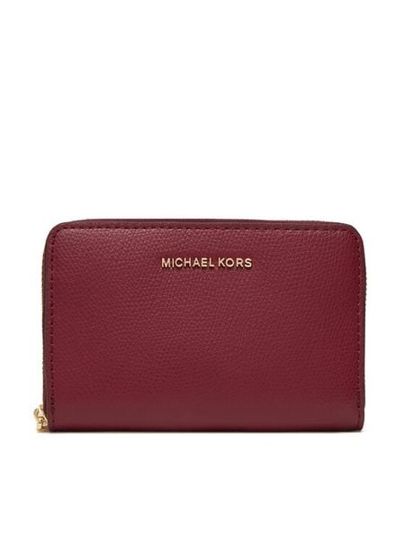 MICHAEL Michael Kors Portfel Jet Set Small Leather 32F4GJ6D0L Bordowy. Czerwone portfele MICHAEL Michael Kors, bez wzorów, ze skóry. Za 369.99 zł.