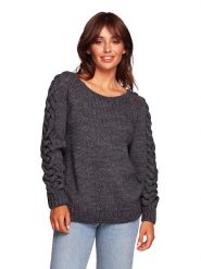 Be Wear Sweter w kolorze szarym rozmiar: S/M. Szare swetry Be Wear, m, bez wzorów, z wełny, bez ramiączek. Za 216.45 zł.