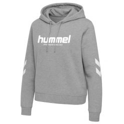 Bluza damska z kapturem Hummel Legacy 2.0. Szare bluzy Hummel, bez wzorów, sportowe, bez ramiączek, z kapturem. Za 279.50 zł.