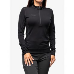 Bluza damska bez kaptura Mammut Aenergy ML Half Zip Pull. Czarne bluzy Mammut, na zimę, s, bez wzorów, bez kaptura, narciarskie. Za 608.99 zł.