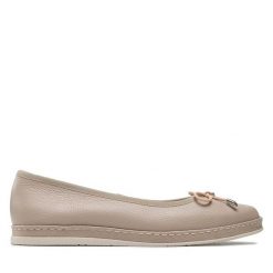 Baleriny Ryłko. Brązowe baleriny Ryłko, bez wzorów, bez obcasa, bez zapięcia. Za 359.99 zł.