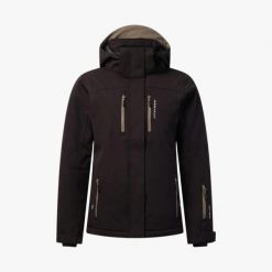 Kurtka Narciarska Narciarstwo Kobieta Cervinia Wodoodporny. Czarne kurtki narciarskie SWEDEMOUNT, na zimę, l, bez wzorów, z elastanu, bez kaptura, na golfa. Za 599.99 zł.