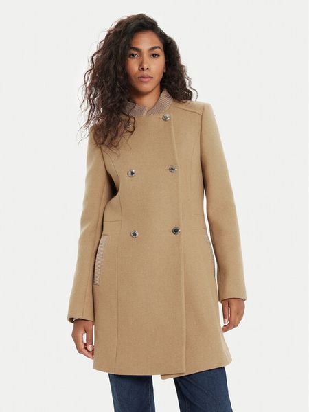 Morgan Płaszcz wełniany 242-GSUZI Brązowy Slim Fit. Brązowe płaszcze Morgan, na zimę, bez wzorów, z syntetyku, bez kaptura. Za 609.99 zł.