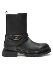Tommy Hilfiger Botki Boot T3A5-33574-1351 S Czarny. Czarne botki Tommy Hilfiger, bez wzorów, ze skóry, bez obcasa, na płaskiej podeszwie, bez zapięcia. Za 279.99 zł.