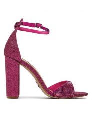 Steve Madden Sandały Capsule-R Sandal SM11002942-04004-PIR Różowy. Czerwone sandały Steve Madden, bez wzorów, z materiału, bez obcasa, na słupku, bez zapięcia. Za 459.99 zł.