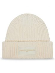 Tommy Jeans Czapka Script AW0AW17909 Écru. Białe czapki zimowe Tommy Jeans, bez wzorów, z bawełny. Za 199.99 zł.