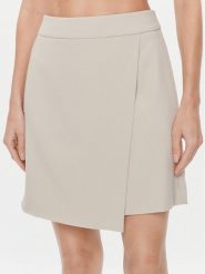 DKNY Spódnica trapezowa UK3SX131 Beżowy Regular Fit. Brązowe spódnice DKNY, bez wzorów, z syntetyku, mini, trapezowe. Za 169.99 zł.