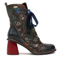 Botki Laura Vita. Niebieskie botki LAURA VITA, bez wzorów, bez obcasa, na słupku, bez zapięcia. Za 379.99 zł.