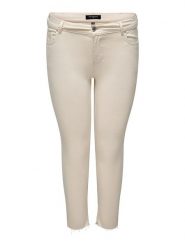 Carmakoma Dżinsy - Skinny fit - w kolorze beżowym rozmiar: 54/L30. Brązowe jeansy Carmakoma, l, z aplikacjami, ze skóry, klasyczne. Za 48.50 zł.